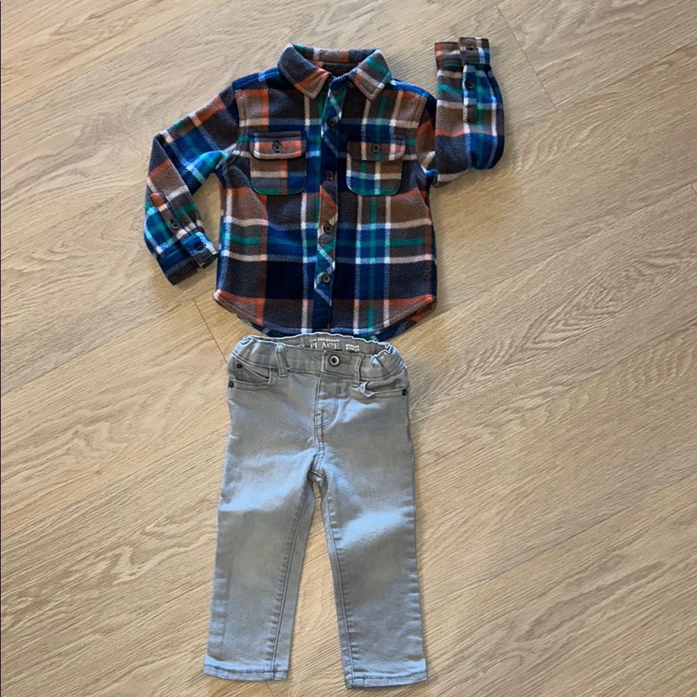 Falls Creek Flannel Kids Shirt 2t - Multicolor and Children’s Place 2t Jeans